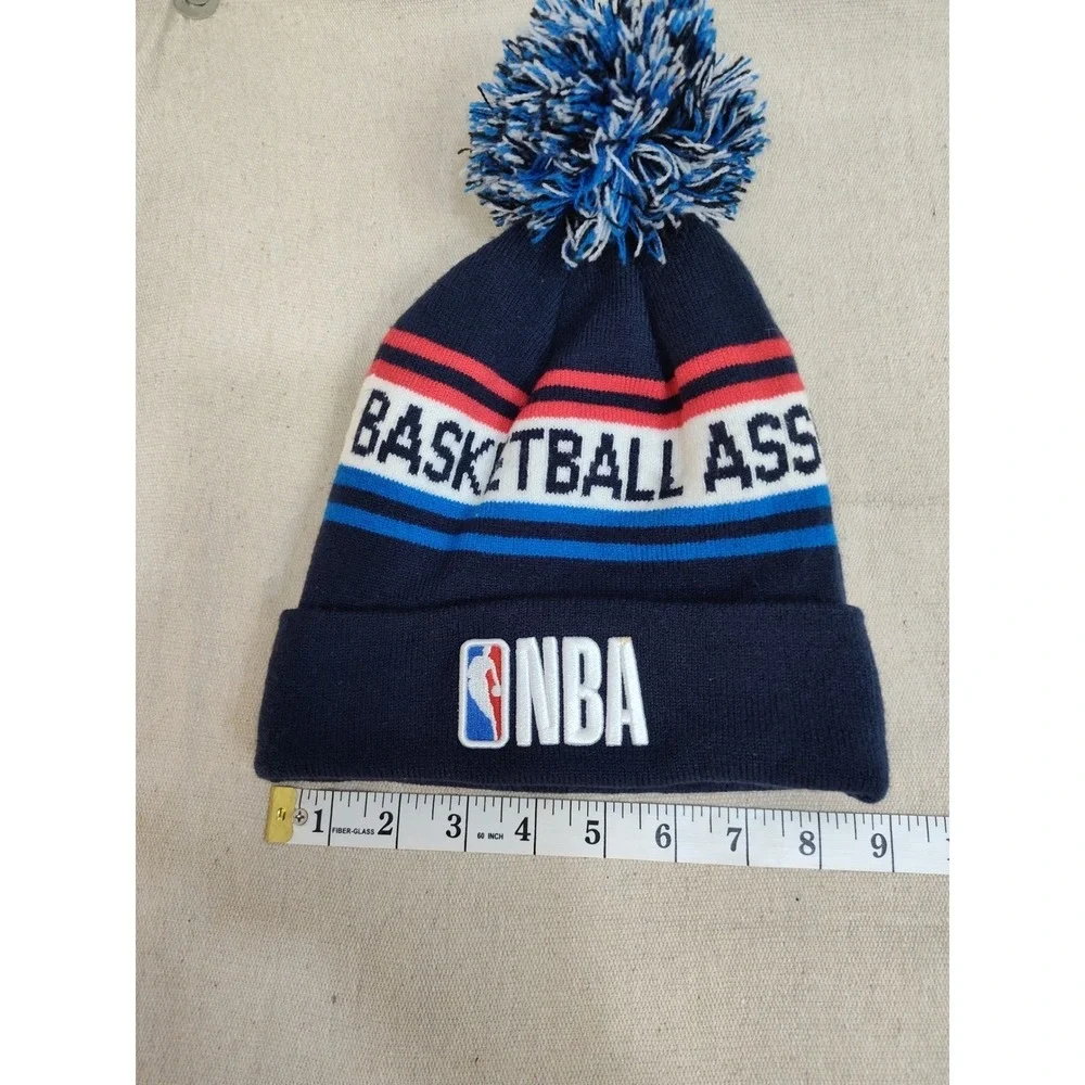 NBA National Basketball‎ Association Kids Knit Beanie Pom Pom Hat Navy Blue OSFM